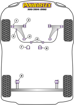 Saab 900 (1994-1998) Powerflex diagram - Reference 3