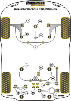 Seat Leon Models Leon MK3 5F (2013-2020) Leon MK3 5F 150PS plus (2013-2020) Multi Link Powerflex diagram - Reference 13