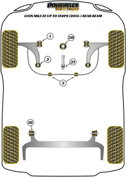Seat Leon Models Leon MK3 5F (2013-2020) Leon MK3 5F upto 150PS (2013-2020) Rear Beam Powerflex diagram - Reference 2