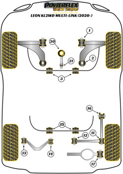 Seat Leon Models Leon Mk4 KL Incl. Cupra (2020 on) Leon KL Multilink Powerflex diagram - Reference 14