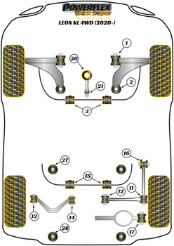 Seat Leon Models Leon Mk4 KL Incl. Cupra (2020 on) Leon KL 4WD Powerflex diagram - Reference 16