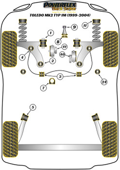 Seat Toledo Models Toledo Mk2 1M (1999 - 2004) Powerflex diagram - Reference 4