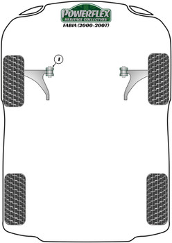 Skoda Fabia Models Fabia 6Y (2000-2007) Powerflex diagram - Reference 1