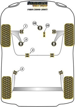 Skoda Fabia Models Fabia 6Y (2000-2007) Powerflex diagram - Reference 2