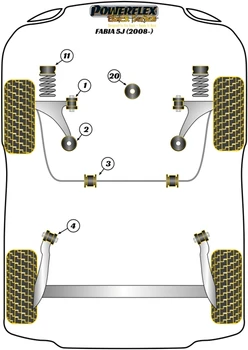 Skoda Fabia Models Fabia 5J (2008 - 2014) Powerflex diagram - Reference 3