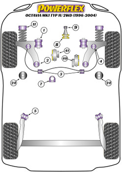 Skoda Octavia Octavia Mk1 1U (1996-2004) Octavia Mk1 Typ 1U 2WD (1996-2004) Powerflex diagram - Reference 4