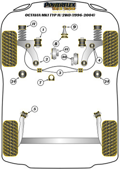 Skoda Octavia Octavia Mk1 1U (1996-2004) Octavia Mk1 Typ 1U 2WD (1996-2004) Powerflex diagram - Reference 11