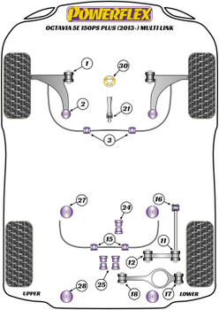 Skoda Octavia Octavia Mk3 5E (2013-2019) Octavia 5E 150PS plus Multi-link Powerflex diagram - Reference 21