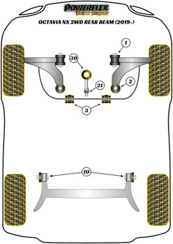 Powerflex vehicle diagram - Powerflex Rear Beam Mounting Bush PFR85-810BLK - Fits Skoda Octavia Octavia Mk4 NX (2019 on) Octavia NX Rear Beam