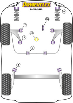 Powerflex vehicle diagram - Powerflex Front Strut Top Mount Bush PFF85-430 - Fits Skoda Rapid (2011- )