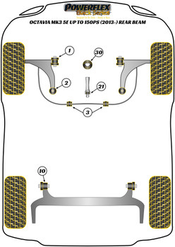 Powerflex vehicle diagram - Powerflex Front Lower Engine Mount Hybrid Bush (Large) - Track/MSport PFF85-833BLK - Fits Skoda Octavia Octavia Mk3 5E (2013-2019) Octavia 5E up to 150PS Rear Beam