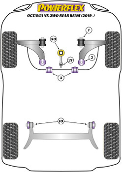 Powerflex vehicle diagram - Powerflex Front Lower Engine Mount Hybrid Bush (Large) - Road PFF85-833 - Fits Skoda Octavia Octavia Mk4 NX (2019 on) Octavia NX Rear Beam