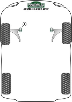 Powerflex vehicle diagram - Powerflex Front Strut Top Mount Bush -10mm PFF85-431H - Fits Skoda Roomster Models Roomster (2009 - 2015)