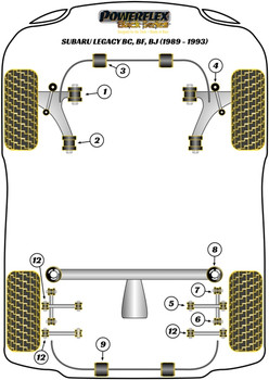 Powerflex vehicle diagram - Powerflex Rear Anti Roll Bar To Chassis Bush 18mm PF69-303-18BLK - Fits Subaru Legacy Legacy BC, BF, BJ (1989 - 1993)