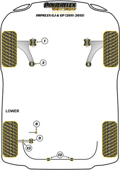 Powerflex vehicle diagram - Powerflex Rear Anti Roll Bar Bush 19mm PFR69-512-19BLK - Fits Subaru Impreza Impreza GJ & GP (2011-2015)
