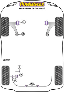 Powerflex vehicle diagram - Powerflex Rear Anti Roll Bar Bush 20mm PFR69-512-20 - Fits Subaru Impreza Impreza GJ & GP (2011-2015)