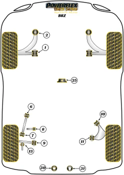 Powerflex vehicle diagram - Powerflex Rear Diff Rear Left Mount Insert PFR69-830BLK - Fits Subaru BRZ 2nd Gen (2021 on)