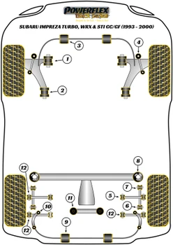 Powerflex vehicle diagram - Powerflex Rear Lateral Link Bush PFR69-110BLK - Fits Subaru Impreza Impreza Turbo inc. WRX & STi GC,GF (1993 - 2000)