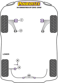 Powerflex vehicle diagram - Powerflex Front Wishbone Rear Bush Anti-Lift & Caster Adjust PFF69-502G - Fits Subaru XV/Crosstrek GP (2013 - 2018)