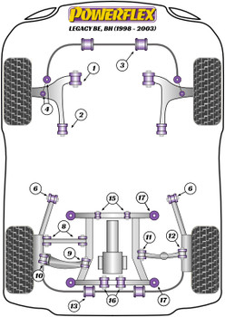 Powerflex vehicle diagram - Powerflex Exhaust Mount EXH009 - Fits Subaru Legacy Legacy BE, BH (1998 - 2003)