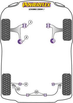 Powerflex vehicle diagram - Powerflex Rear Anti Roll Bar Bush 14mm PFR69-512-14 - Fits Subaru Levorg (2014 on)