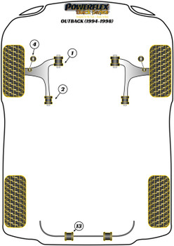 Powerflex vehicle diagram - Powerflex Front Wishbone Front Bush PFF69-101BLK - Fits Subaru Outback Outback (1994 - 1998)