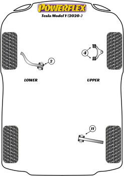 Powerflex vehicle diagram - Powerflex Rear Upper Front Control Arm Bush PFR75-311 - Fits Tesla Model Y (2020 - ON)