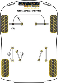 Powerflex vehicle diagram - Powerflex Rear Upper Control Arm Bush PFR76-105BLK - Fits Toyota Starlet KP60 Series (1978 - 1984)