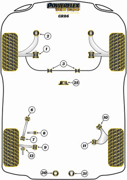 Powerflex vehicle diagram - Powerflex Rear Trailing Arm Rear Bush PFR69-507BLK - Fits Toyota GR 86 (2021 on)