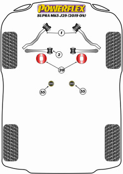Powerflex vehicle diagram - Powerflex Transmission Mounting Bush (Fast Road) PFF5-4655 - Fits Toyota Supra Mk5 A90/J29 (2019 -)