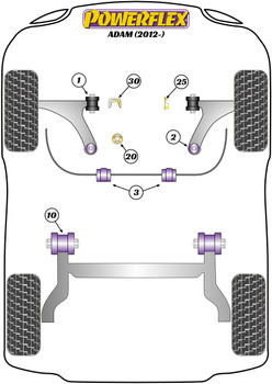 Powerflex vehicle diagram - Powerflex Upper Engine Mount Insert PFF1-1125 - Fits Vauxhall / Opel Adam (2012-)