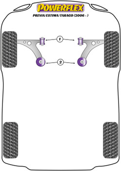 Powerflex vehicle diagram - Powerflex Front Wishbone Front Bush PFF76-701 - Fits Toyota Previa / Estima / Tarago Models Previa / Estima / Tarago (2006 -)