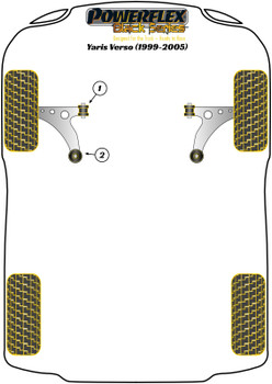 Powerflex vehicle diagram - Powerflex Front Wishbone Rear Bush PFF76-1002BLK - Fits Toyota Yaris Verso (1999-2005)