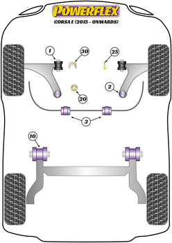 Powerflex vehicle diagram - Powerflex Upper Engine Mount Insert PFF1-1125 - Fits Vauxhall / Opel Corsa Models Corsa E inc VXR/OPC (2014 - 2019)