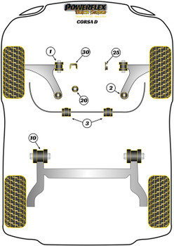 Powerflex vehicle diagram - Powerflex Front Anti Roll Bar 16.4mm PFF80-1103-16.4BLK - Fits Vauxhall / Opel Corsa Models Corsa D (2006-2014) Corsa D