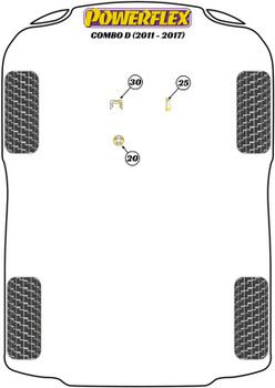Powerflex vehicle diagram - Powerflex Upper Engine Mount Insert PFF1-1125 - Fits Vauxhall / Opel Combo Models Combo D (2011 - 2017)
