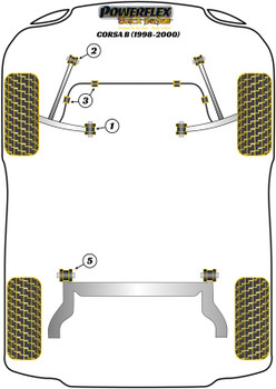 Powerflex vehicle diagram - Powerflex Front Tie Bar To Chassis PFF80-204BLK - Fits Vauxhall / Opel Corsa Models Corsa B (1993-2000) Corsa B (1998-2000)
