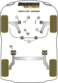 Powerflex vehicle diagram - Powerflex Front Anti Roll Bar 16.4mm PFF80-1103-16.4BLK - Fits Vauxhall / Opel Corsa Models Corsa E inc VXR/OPC (2014 - 2019)