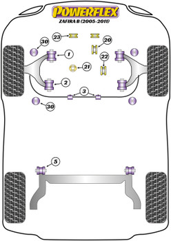 Powerflex vehicle diagram - Powerflex Front Subframe Bush PFF80-830 - Fits Vauxhall / Opel Zafira Models Zafira B (2005-2014)