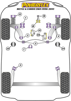 Powerflex vehicle diagram - Powerflex Front Strut Top Mount Bush PFF85-430 - Fits Volkswagen Beetle Models Beetle A4 inc Cabrio (1998-2011) Beetle & Cabrio 2WD (1998-2011)