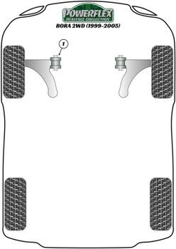 Powerflex vehicle diagram - Powerflex Upper Engine Mount Insert (Diesel) PFF85-440RH - Fits Volkswagen Bora Models Bora A4 (AJ) (1999-2005) Bora 2WD (1999 - 2005)