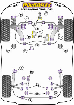 Powerflex vehicle diagram - Powerflex Front Wishbone Rear Bush PFF85-410 - Fits Volkswagen Bora Models Bora A4 (AJ) (1999-2005) Bora 4Motion (1999-2005)