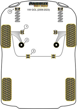 Powerflex vehicle diagram - Powerflex Front Arm Rear Bush PFF85-1202BLK - Fits Volkswagen Gol (2009 - 2023)