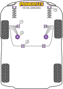 Powerflex vehicle diagram - Powerflex Front Strut Top Mount Bush -10mm PFF85-431 - Fits Volkswagen Gol (2009 - 2023)