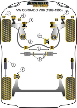 Powerflex vehicle diagram - Powerflex Rear Shock Top Mounting Bush PFR85-240BLK - Fits Volkswagen Corrado (1989-1995) Corrado VR6 (1991- 1995)
