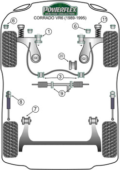 Powerflex vehicle diagram - Powerflex Rear Shock Top Mounting Bush PFR85-240H - Fits Volkswagen Corrado (1989-1995) Corrado VR6 (1991- 1995)