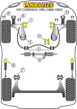 Powerflex vehicle diagram - Powerflex Front Strut Top Mount PFF85-239 - Fits Volkswagen Corrado (1989-1995) Corrado VR6 (1991- 1995)