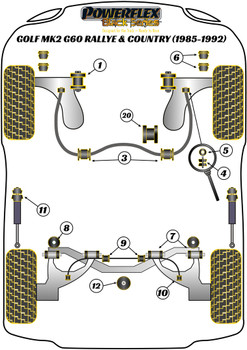 Powerflex vehicle diagram - Powerflex Rear Beam Mounting Bush PFR85-260BLK - Fits Volkswagen Golf Golf MK2 (1985 - 1992) Golf MK2 4WD, Inc Rallye & Country (1985 - 1992)