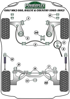 Powerflex vehicle diagram - Powerflex Rear Trailing Arm Bush PFR85-262H - Fits Volkswagen Golf Golf MK2 (1985 - 1992) Golf MK2 4WD, Inc Rallye & Country (1985 - 1992)