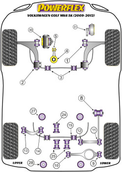 Powerflex vehicle diagram - Powerflex Lower Engine Mount Insert (Large) Track PFF85-704P - Fits Volkswagen Golf Golf MK6 inc R 5K (2009-2012)